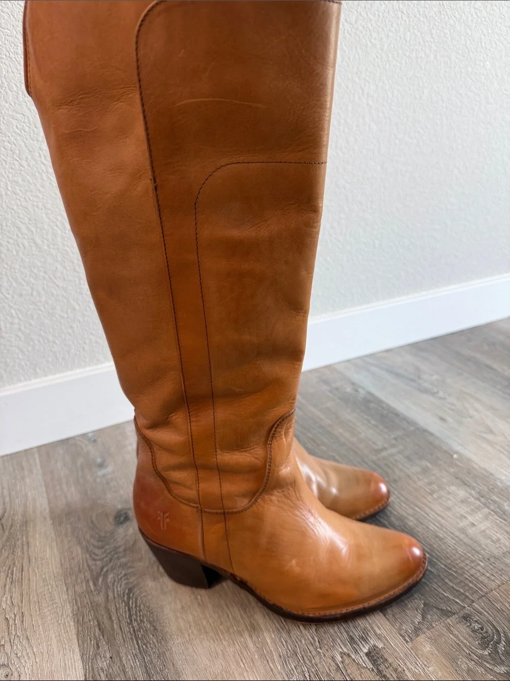 FRYE Jackie Tall Leather Riding Boots - Tan sz 7.5